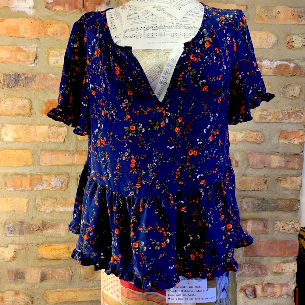 Madewell flower blouse